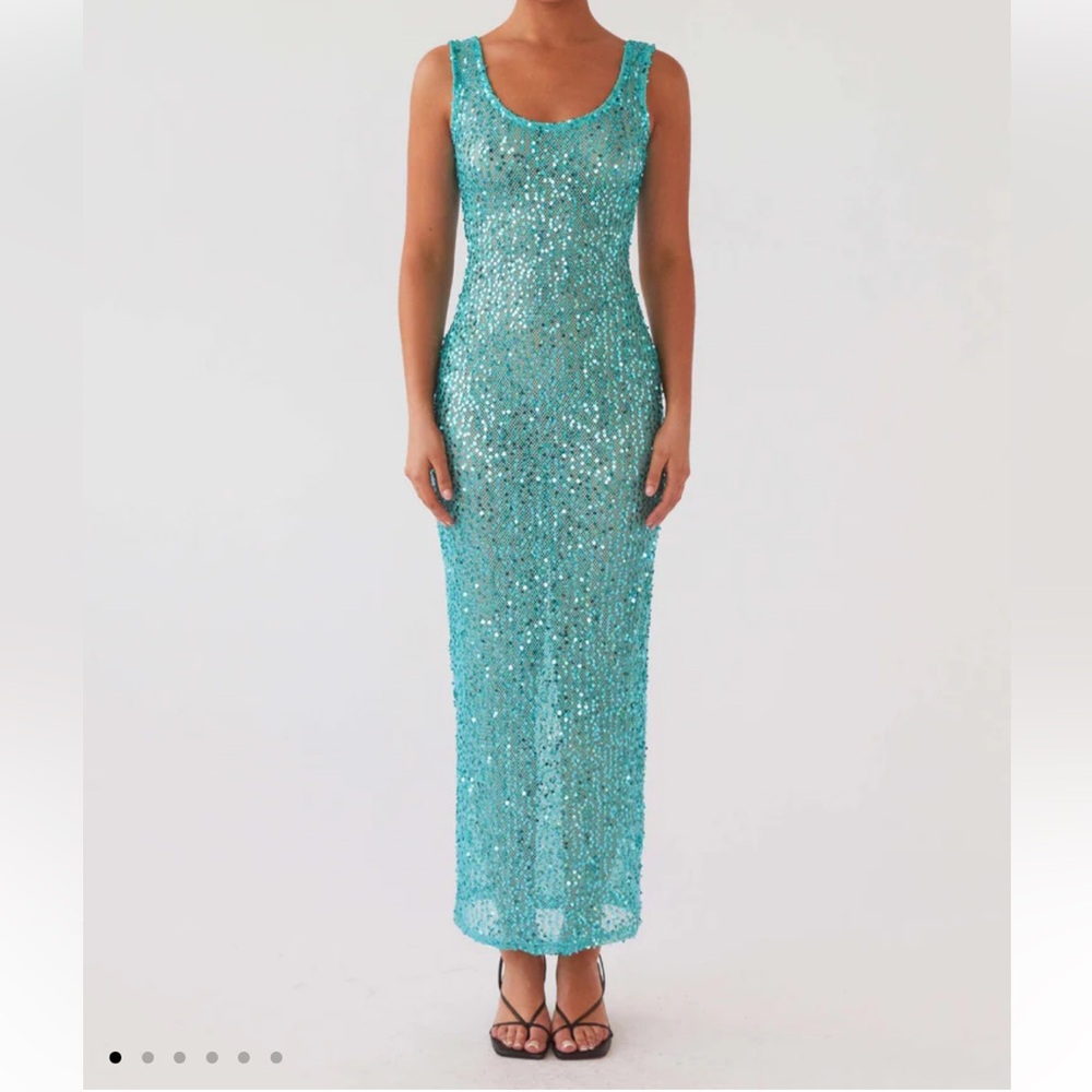 Peppermayo Turquoise Sequin Dress